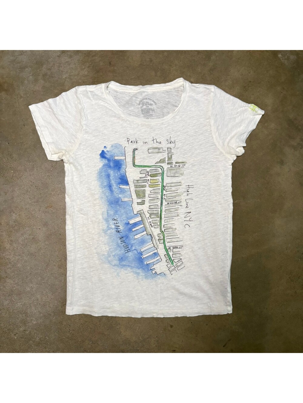J.Crew Women Sz Small High Line NYC White Graphic T-Shirt
